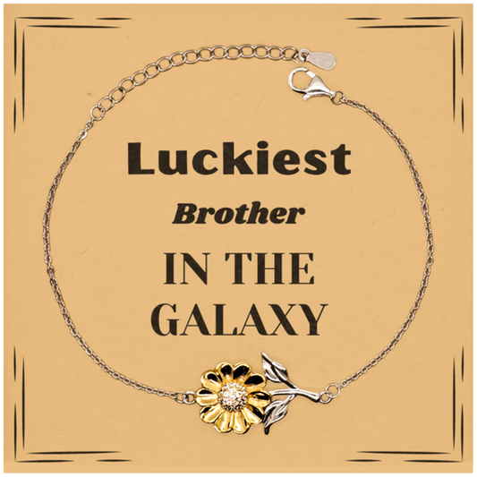 Brother Sunflower Bracelet - Luckiest Brother in the Galaxy | Unique Gift for Brother