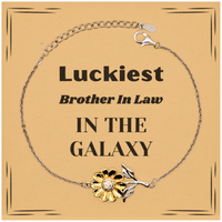 Load image into Gallery viewer, Brother In Law Sunflower Bracelet - Luckiest Brother In Law in the Galaxy | Christmas Gift
