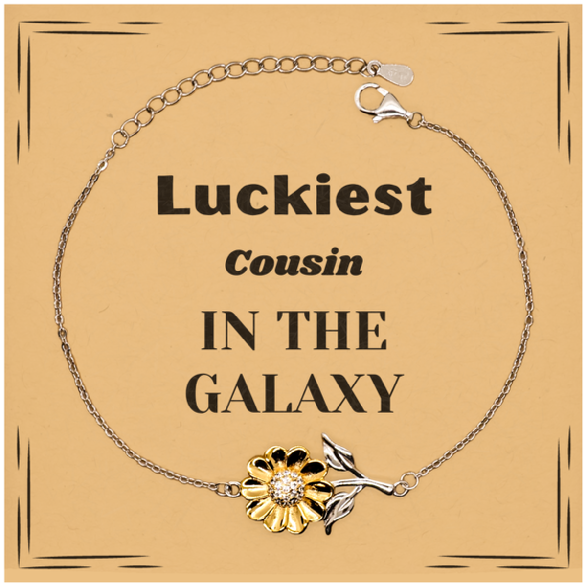 Cousin Sunflower Bracelet - Luckiest Cousin in the Galaxy | Unique Gift for Christmas