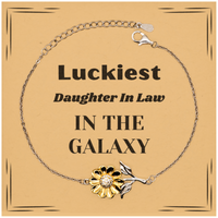 Load image into Gallery viewer, Daughter In Law Sunflower Bracelet - Luckiest Daughter In Law | Christmas Gift
