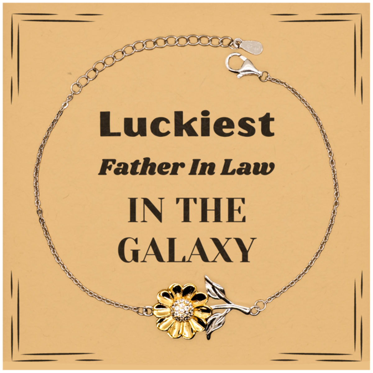 Father In Law Sunflower Bracelet - Luckiest Father In Law in the Galaxy | Christmas Gift