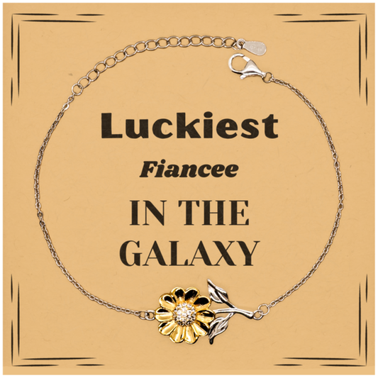 Fiancee Sunflower Bracelet - Luckiest Fiancee in the Galaxy | Unique Gift for Engagement