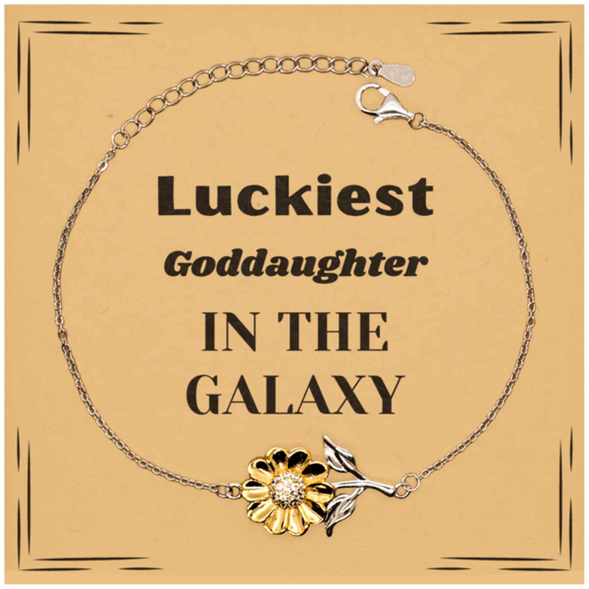 Goddaughter Sunflower Bracelet - Luckiest Goddaughter in the Galaxy | Birthday & Christmas Gift
