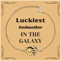 Load image into Gallery viewer, Godmother Sunflower Bracelet - Luckiest Godmother in the Galaxy | Unique Gift
