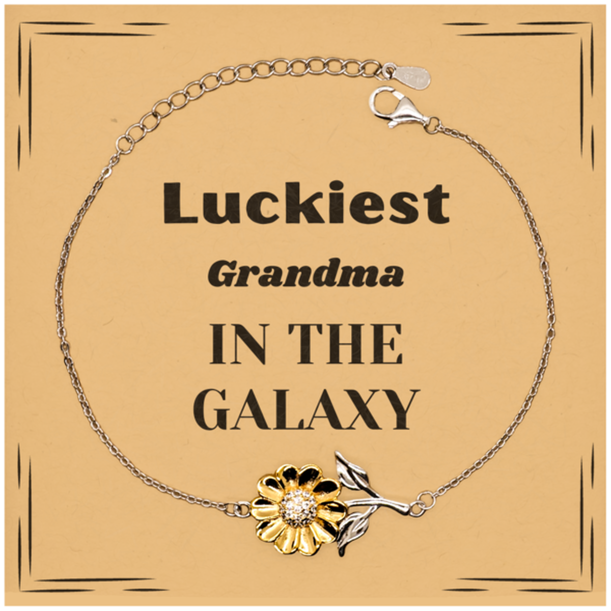 Grandma Sunflower Bracelet - Luckiest Grandma in the Galaxy | Birthday & Christmas Gift