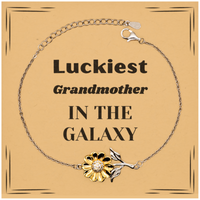 Load image into Gallery viewer, Grandmother Sunflower Bracelet - Luckiest Grandmother in the Galaxy | Perfect Gift
