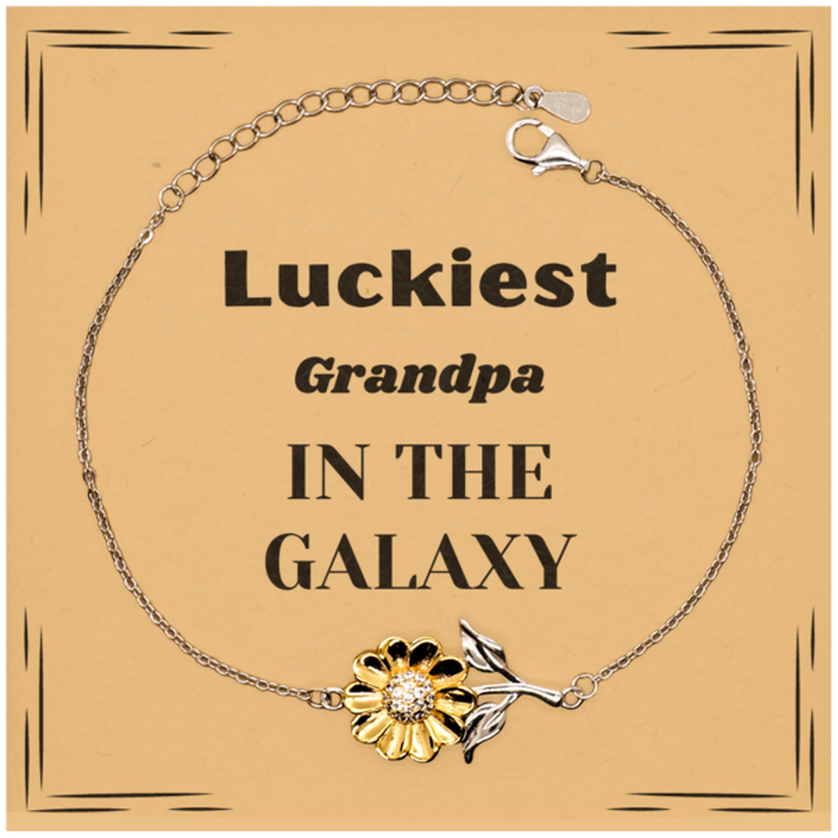 Grandpa Sunflower Bracelet - Luckiest Grandpa in the Galaxy | Christmas Gift