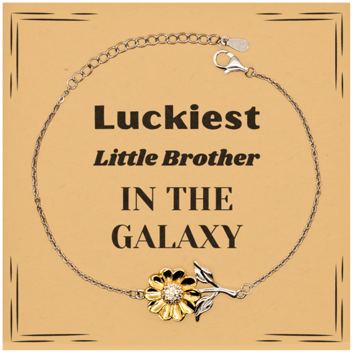 Little Brother Sunflower Bracelet - Luckiest Little Brother in the Galaxy | Christmas Gift