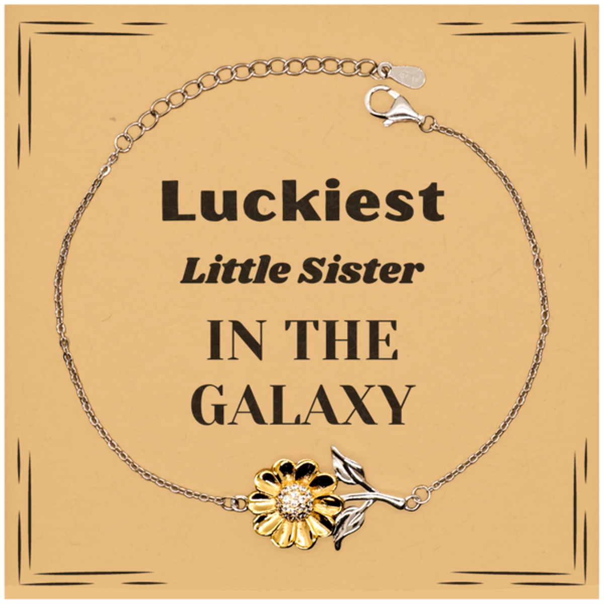 Little Sister Sunflower Bracelet - Luckiest Little Sister in the Galaxy | Unique Gift