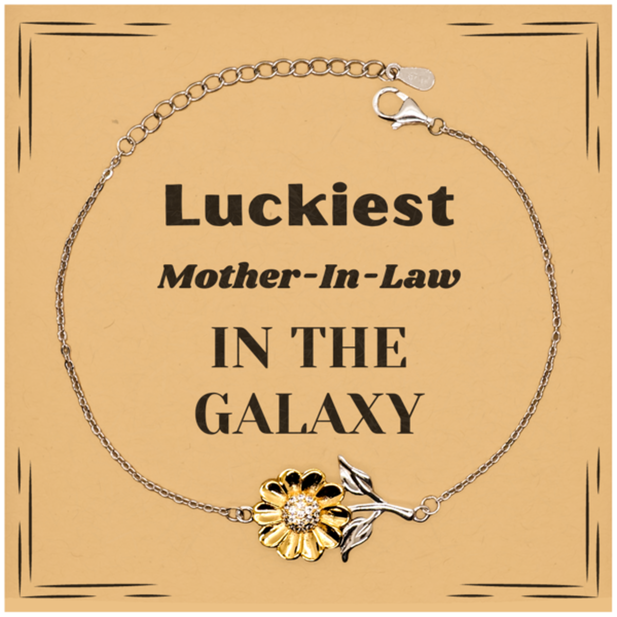 Mother-In-Law Sunflower Bracelet - Luckiest in the Galaxy | Christmas Gift