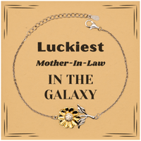 Load image into Gallery viewer, Mother-In-Law Sunflower Bracelet - Luckiest in the Galaxy | Christmas Gift
