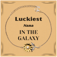 Load image into Gallery viewer, Nana Sunflower Bracelet - Luckiest Nana In The Galaxy | Christmas Gift
