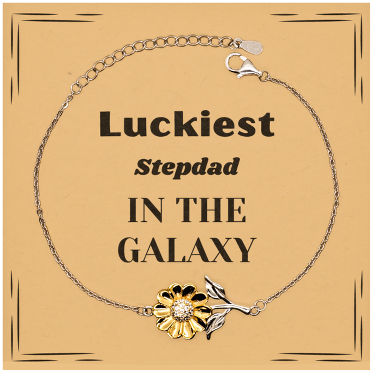 Stepdad Sunflower Bracelet - Luckiest Stepdad in the Galaxy | Unique Gift for Christmas