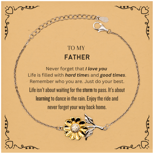 Dad Sunflower Bracelet - Never Forget That I Love You | Father's Day Gift