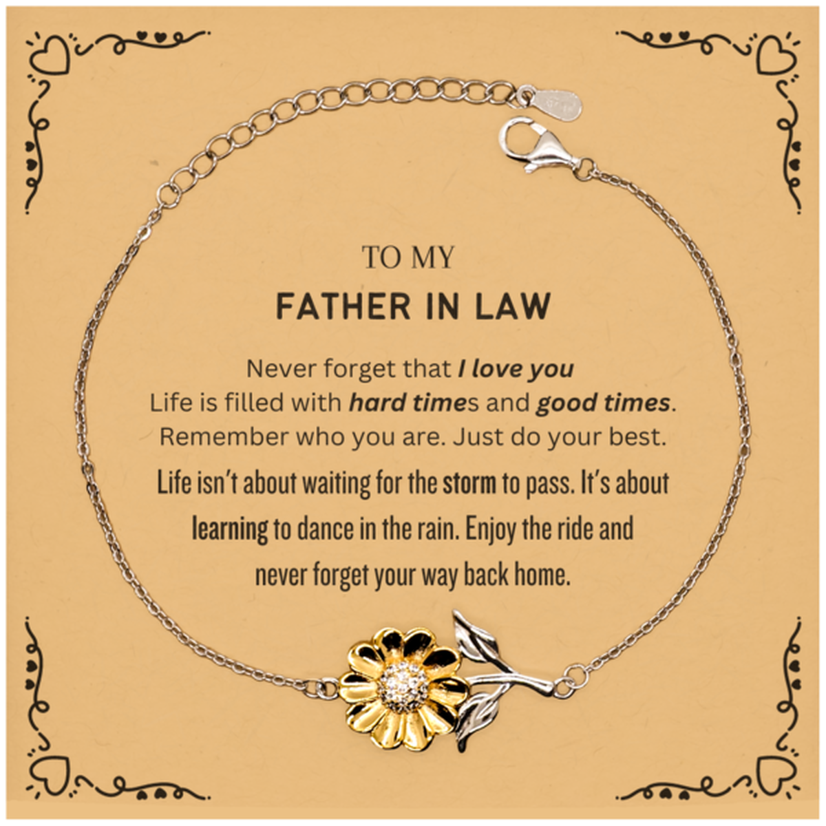 Father In Law Sunflower Bracelet - To My Father In Law | Birthday Gift