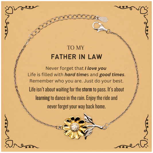 Father In Law Sunflower Bracelet - To My Father In Law | Birthday Gift