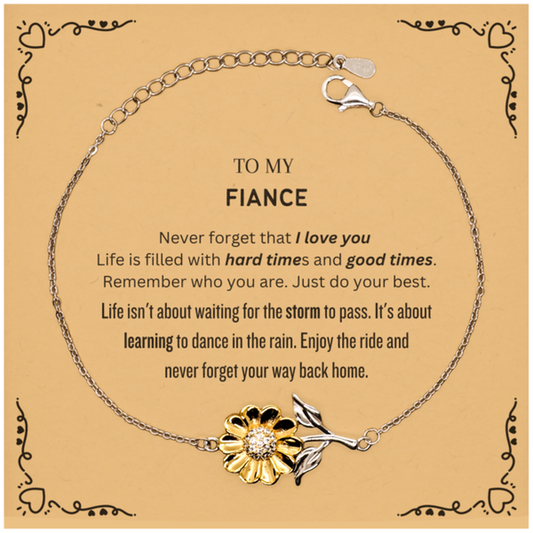 Fiance Sunflower Bracelet - 'Never Forget That I Love You' | Valentine's Day Gift