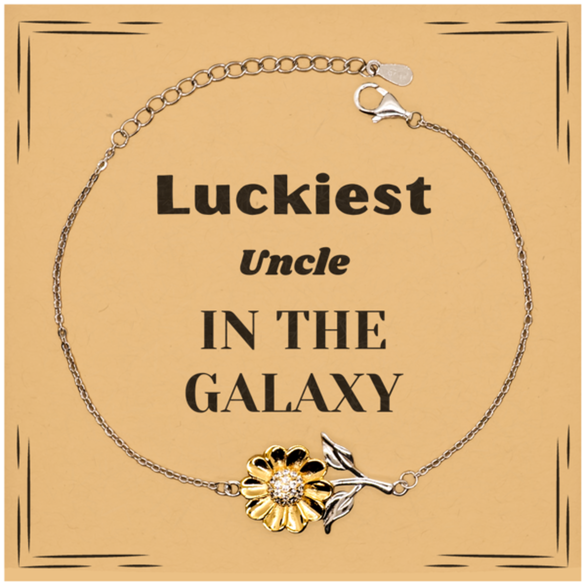 Uncle Sunflower Bracelet - Luckiest Uncle in the Galaxy | Thoughtful Gift