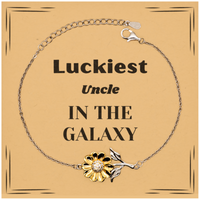 Load image into Gallery viewer, Uncle Sunflower Bracelet - Luckiest Uncle in the Galaxy | Thoughtful Gift
