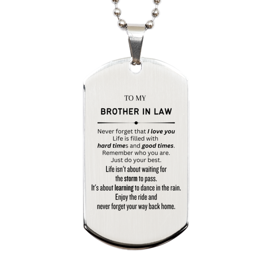 Brother In Law Silver Dog Tag Necklace - To My Brother In Law | Birthday Gift