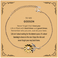 Load image into Gallery viewer, Godson Sunflower Bracelet - Never Forget That I Love You | Birthday &amp; Graduation Gift
