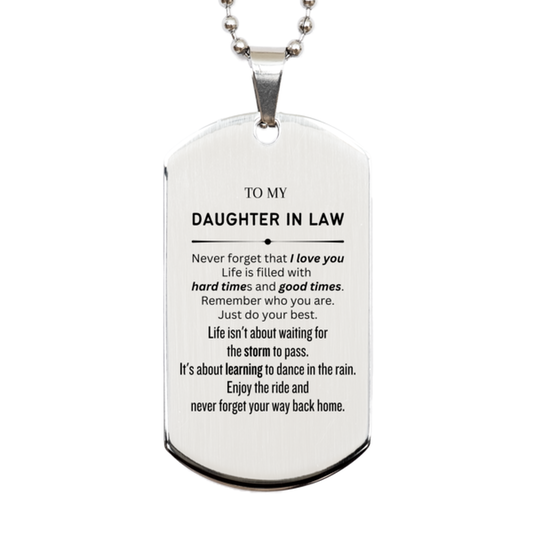 Daughter In Law Silver Dog Tag Necklace - To My Daughter In Law | Birthday Gift