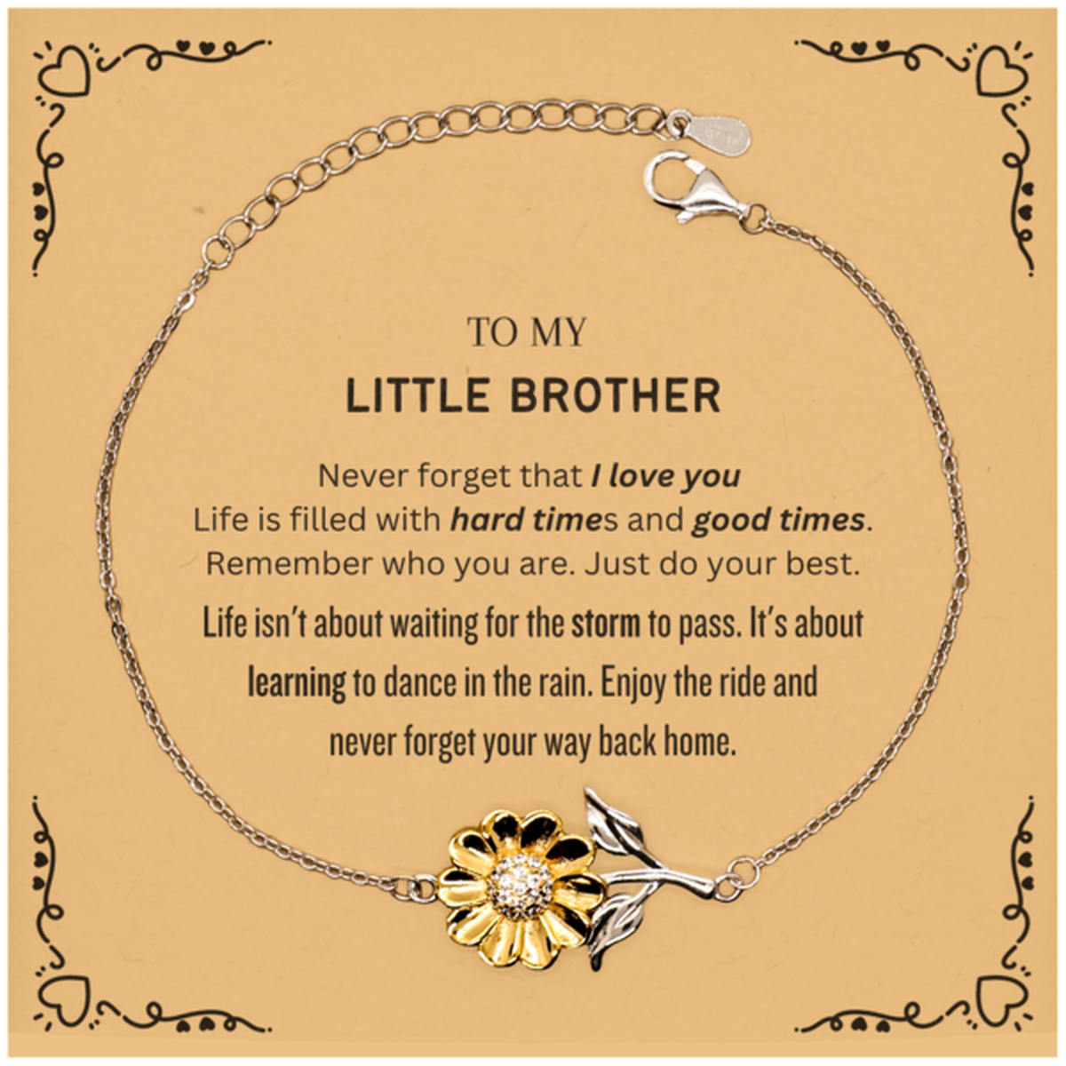 Little Brother Sunflower Bracelet - Never Forget That I Love You | Birthday Gift