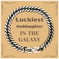 Load image into Gallery viewer, Goddaughter Cuban Link Chain Bracelet - Luckiest Goddaughter in the Galaxy | Christmas Gift
