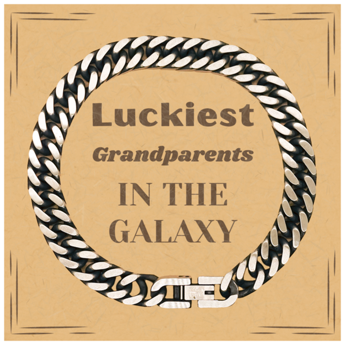 Grandparents Cuban Link Chain Bracelet - Luckiest Grandparents in the Galaxy | Christmas Gift