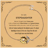 Load image into Gallery viewer, Stepdaughter Sunflower Bracelet - &#39;Never Forget That I Love You&#39; | Birthday Gift
