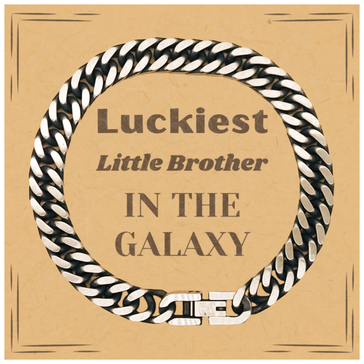 Little Brother Cuban Link Bracelet - Luckiest Little Brother in the Galaxy | Christmas Gift