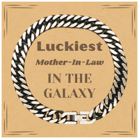 Load image into Gallery viewer, Mother-In-Law Cuban Link Chain Bracelet - Luckiest Mother-In-Law in the Galaxy | Christmas Gift
