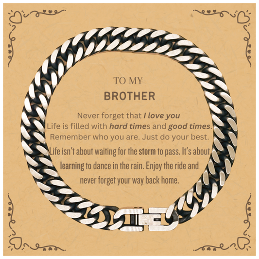 Brother Cuban Link Chain Bracelet - To My Brother | Birthday & Christmas Gift