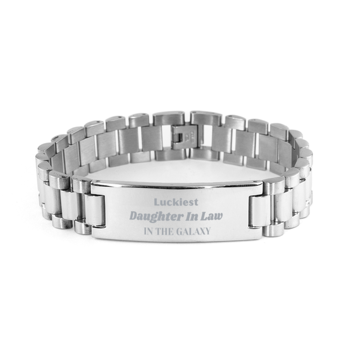 Daughter In Law Engraved Bracelet - Luckiest Daughter In Law IN THE GALAXY | Christmas Gift