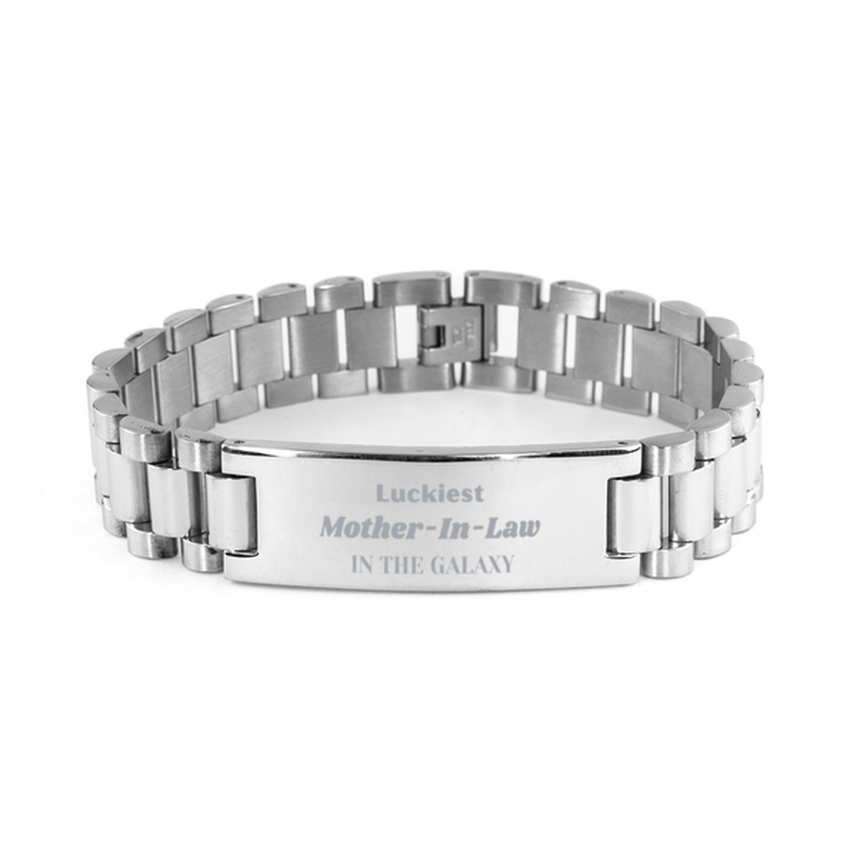 Mother-In-Law Engraved Bracelet - Luckiest Mother-In-Law in the Galaxy | Perfect Gift
