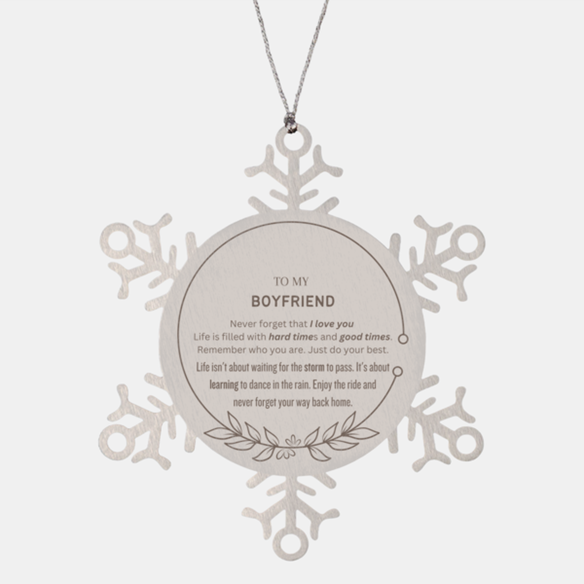 Boyfriend Snowflake Ornament - To My Boyfriend Design | Christmas Gift