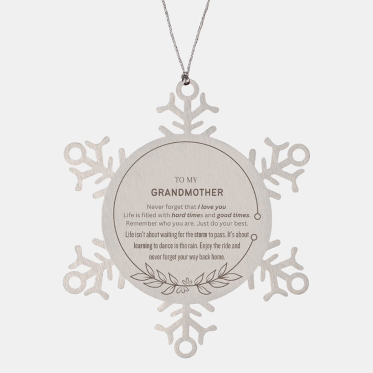 Grandmother Christmas Ornament - Snowflake Design | Holiday Gift