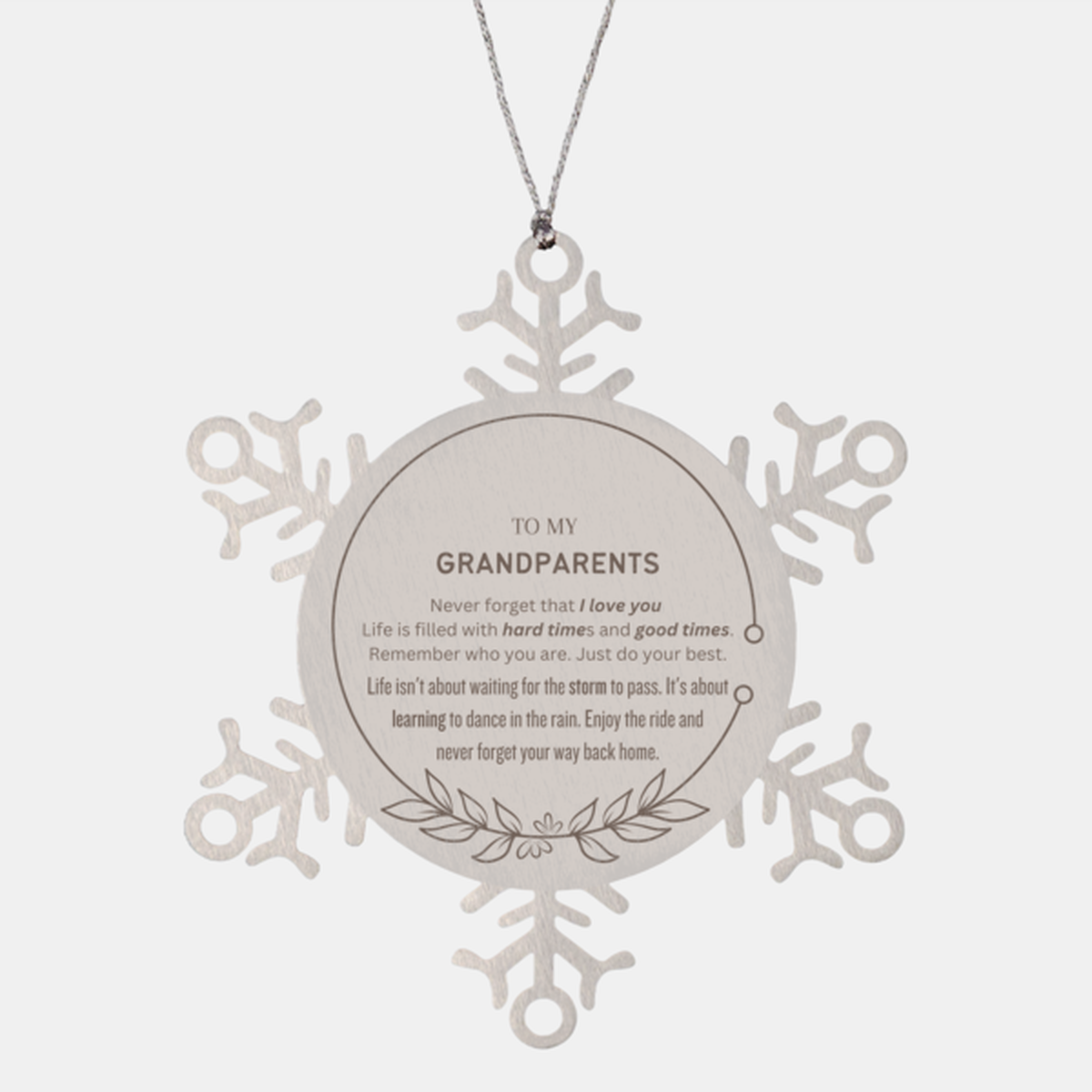 Grandparents Snowflake Ornament - To My Grandparents | Christmas Gift