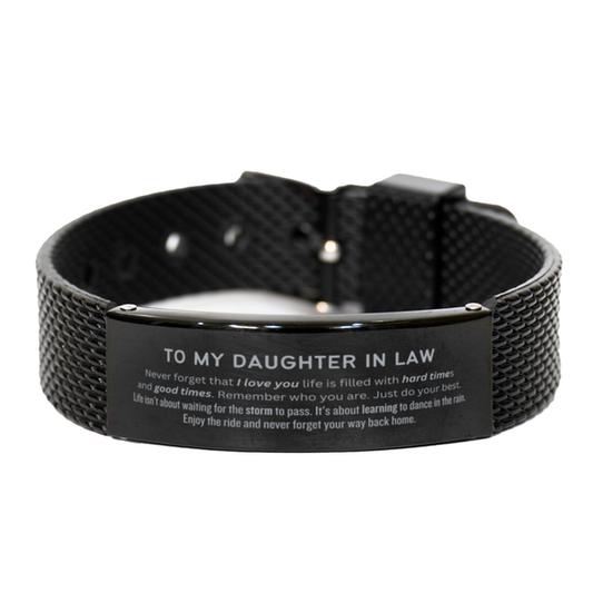 Daughter In Law Black Shark Mesh Bracelet - To My Daughter In Law | Birthday Gift