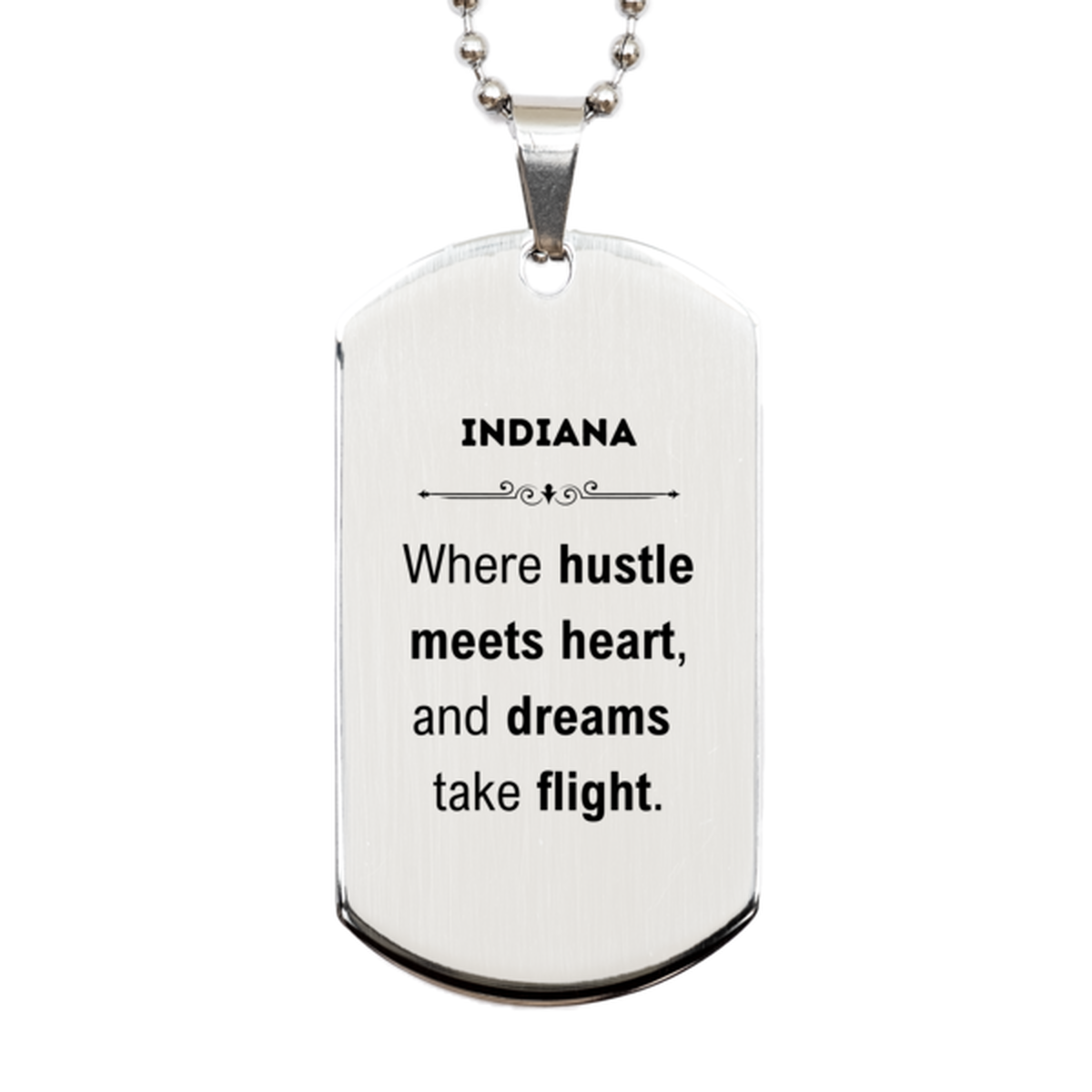 Indiana Silver Dog Tag Necklace - Where Hustle Meets Heart | Perfect Gift