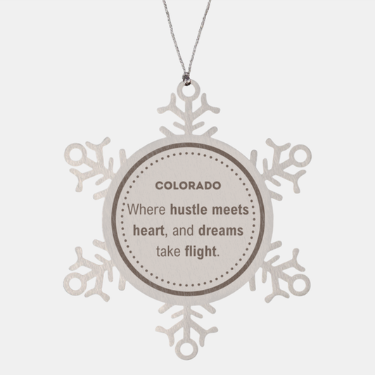 Colorado Snowflake Ornament - Where Hustle Meets Heart | Christmas Gift