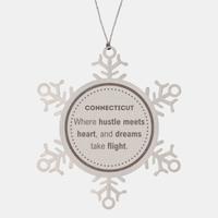 Load image into Gallery viewer, Connecticut Ornament - Where Hustle Meets Heart | Christmas Gift
