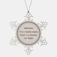 Load image into Gallery viewer, Nebraska Ornament - Where Hustle Meets Heart | Christmas Gift
