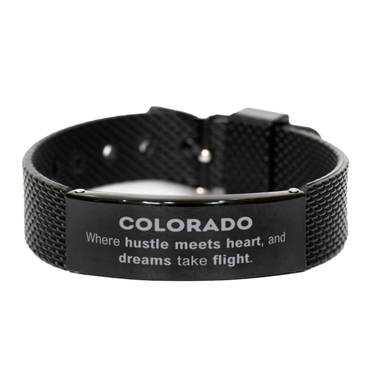Colorado Black Shark Mesh Bracelet - Where Hustle Meets Heart | Thoughtful Gift