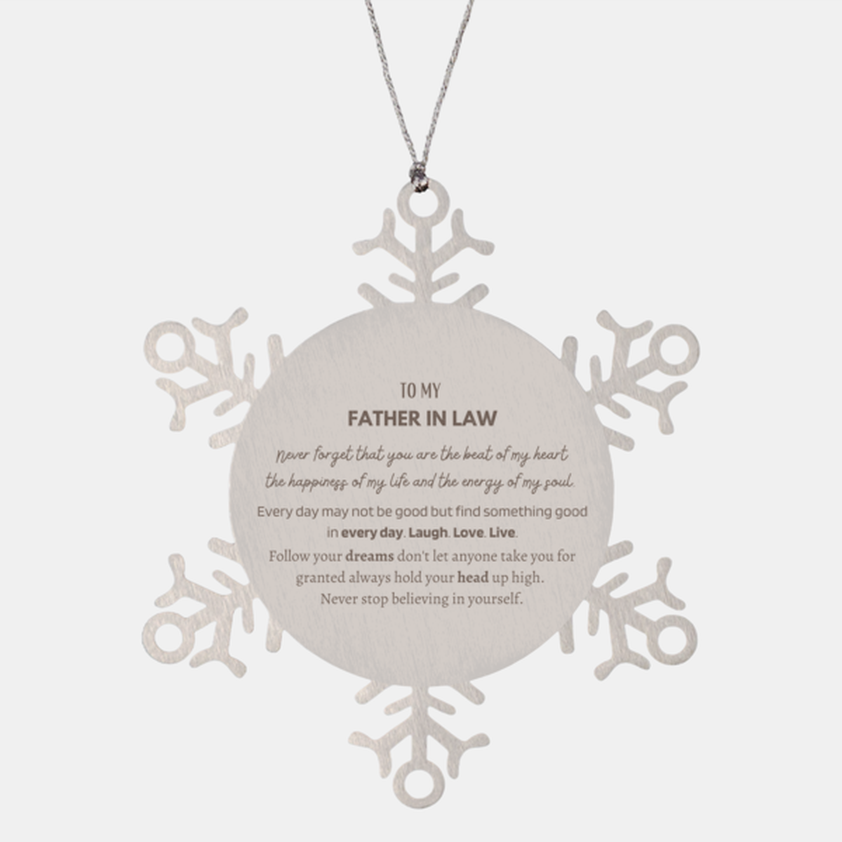 Father In Law Snowflake Ornament - To My Father In Law | Christmas Gift