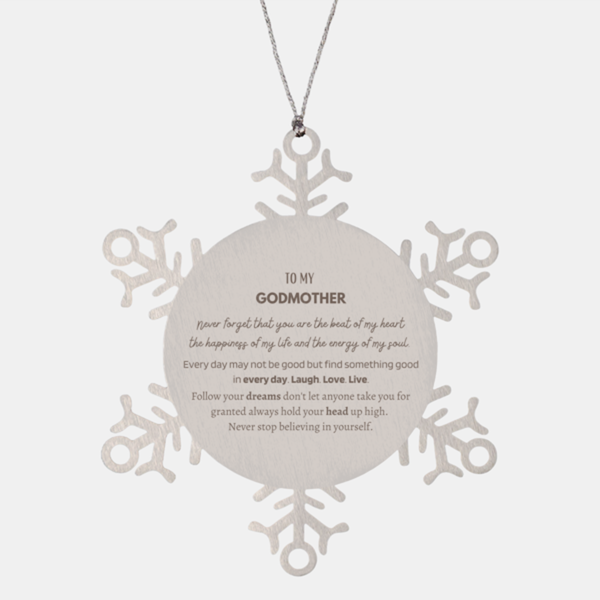 Godmother Snowflake Ornament - To My Godmother Design | Christmas Gift