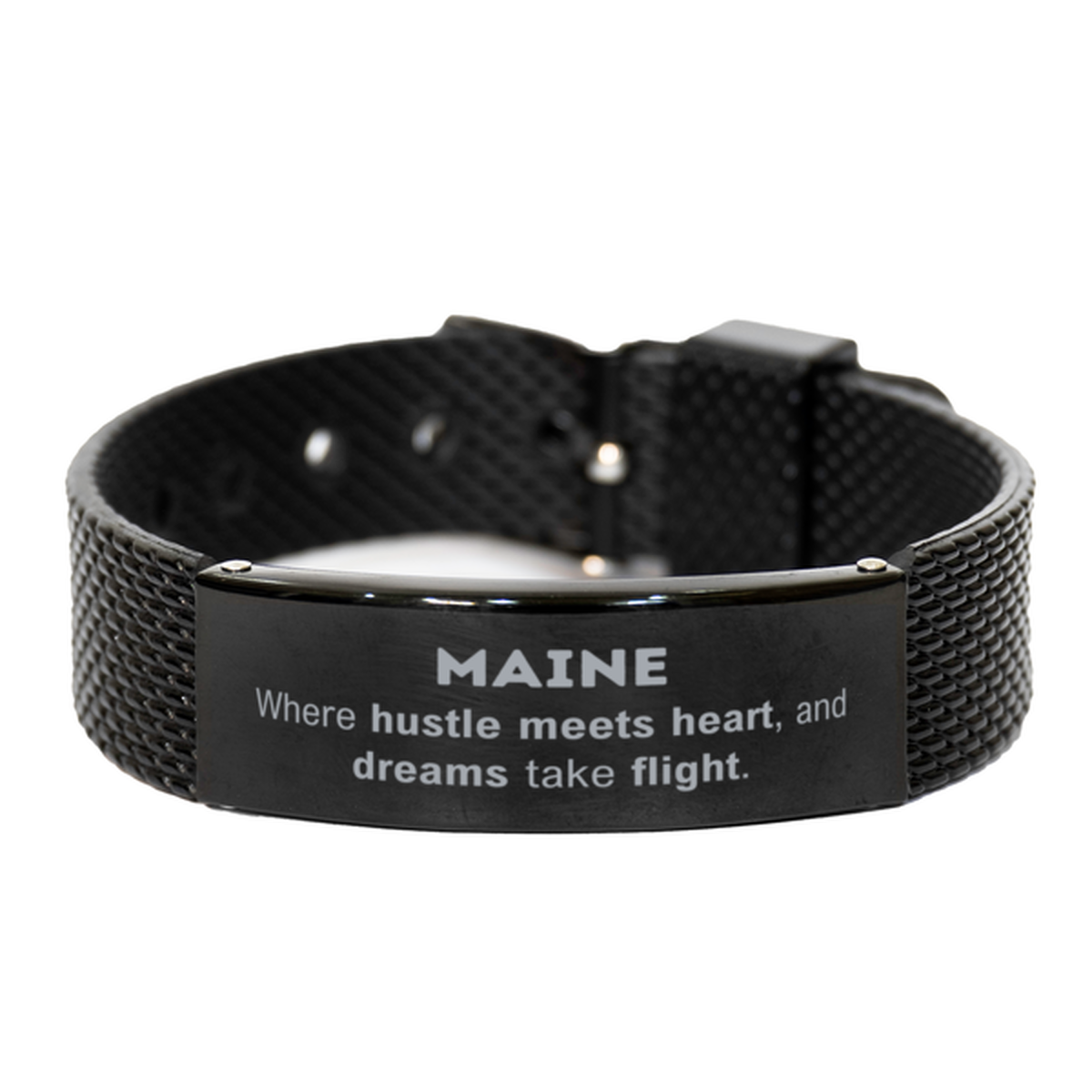 Maine Black Shark Mesh Bracelet - Where Hustle Meets Heart | Perfect Gift