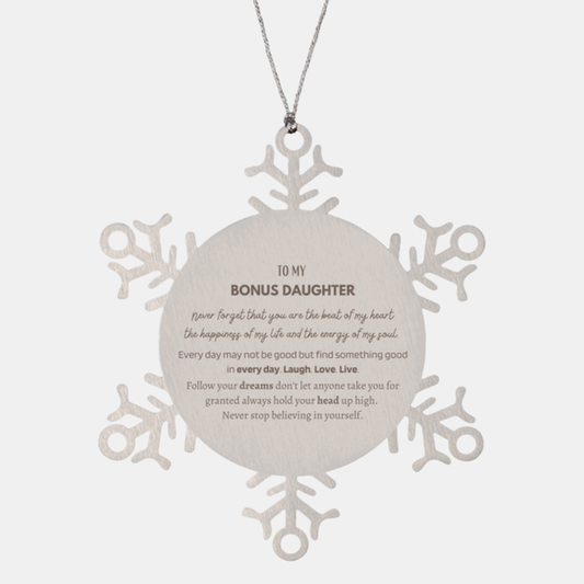 Bonus Daughter Snowflake Ornament - To My Bonus Daughter | Christmas Gift
