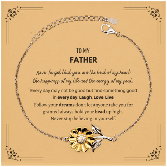 Dad Sunflower Bracelet - Heartfelt Message | Father's Day Gift
