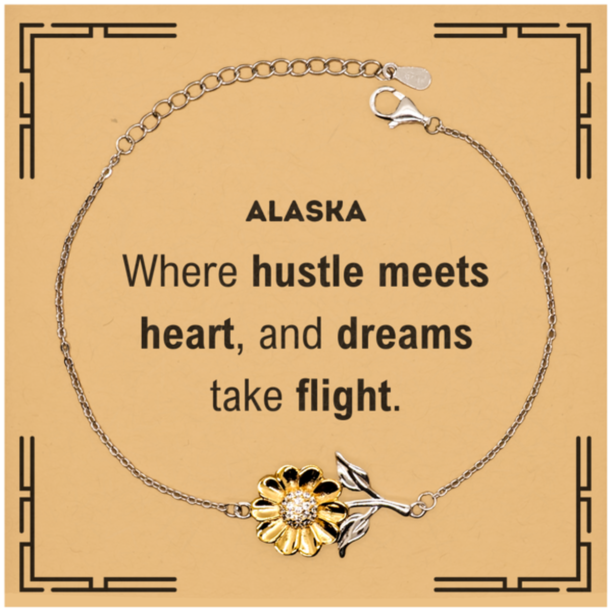Alaska Gift Sunflower Bracelet - Where Hustle Meets Heart | Birthday Gift